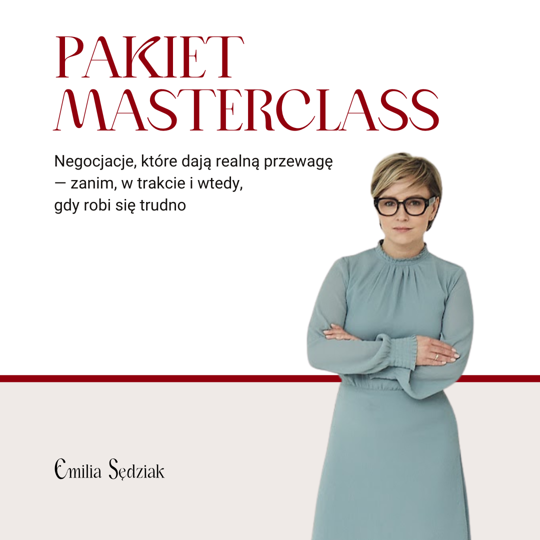 PAKIET MASTERCLASS Negocjacje, które dają realną przewagę — zanim, w trakcie i wtedy, gdy robi się trudno